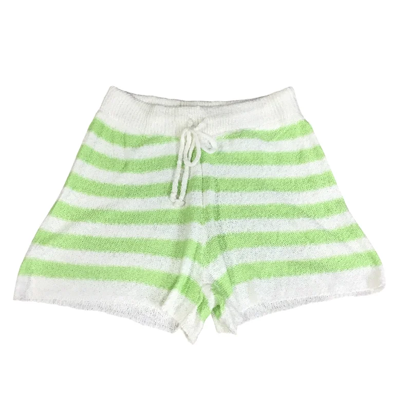 Fashion Comfort Shorts By Clothes Mentor In Green & White, Size: L
