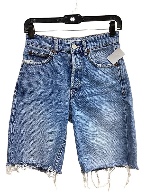 Breezy Style Shorts By Zara In Blue Denim, Size: 2