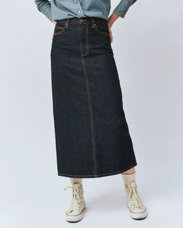 Goddess Outfit The Column Skirt. -- Midnight Rinse