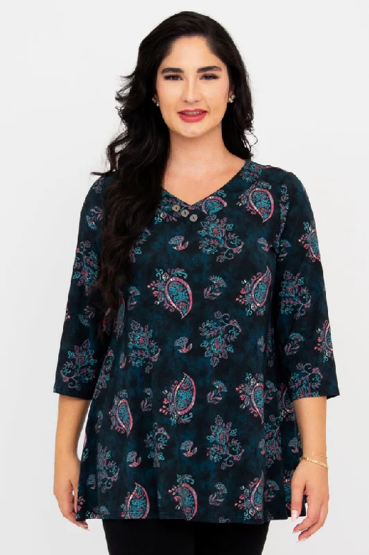 Soft Layers Vana 3/4 Tunic, Persia, Bamboo
