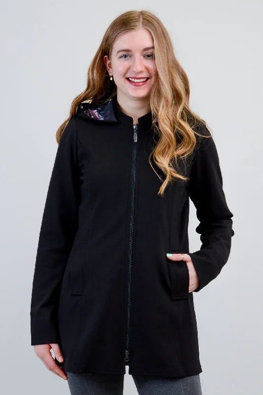 British Style Vancouver Special Coat, Black, Modal