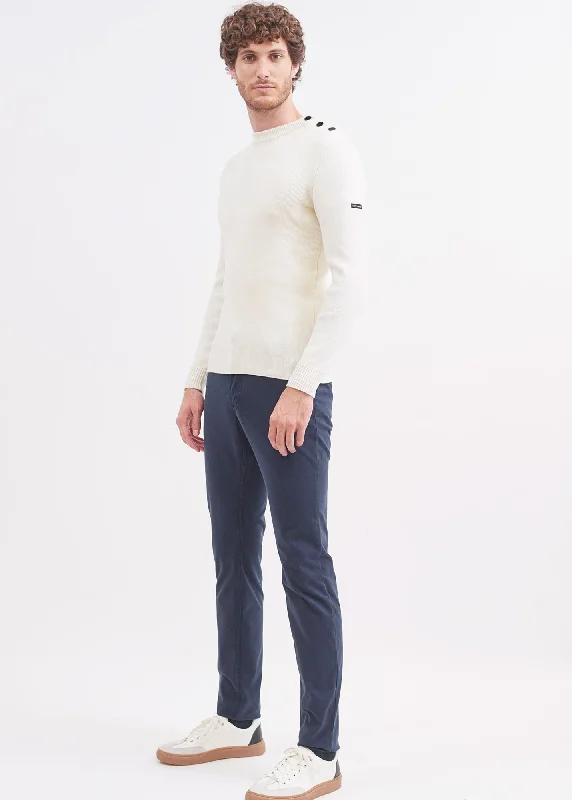 Cozy Fit Voile Hiver chino pants - in stretch cotton twill (AMIRAL)