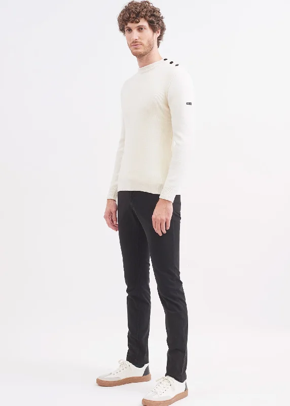 Soft Fashion Voile Hiver chino pants - in stretch cotton twill (NOIR)