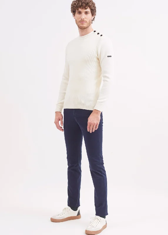 Elegant Comfort Will pants - regular fit, in stretch dobby (MARINE)