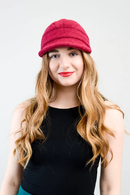 Exquisite Design Wool Cap, Burgundy